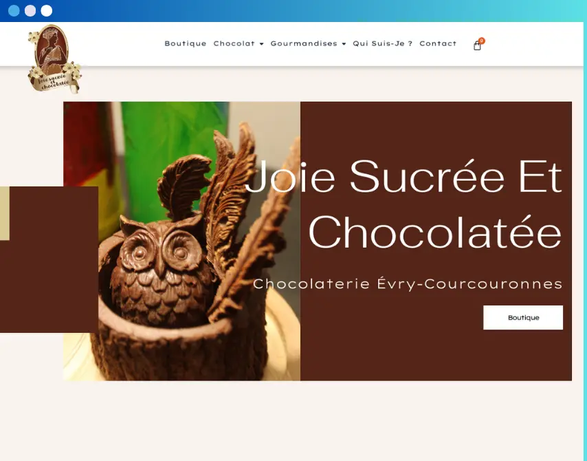 création site web joiesucreechocolat - agence web - beez media
