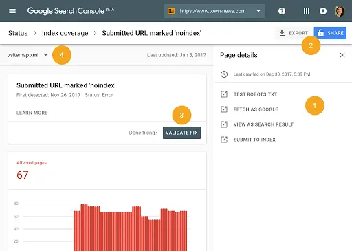 aperçu google search console - agence web et seo beez media