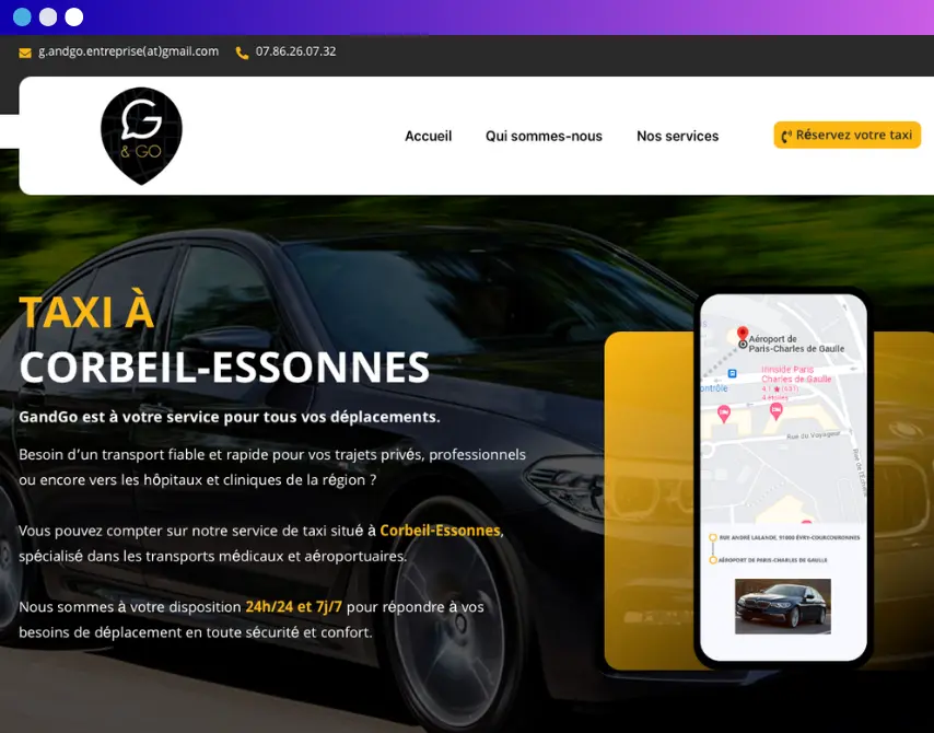 Création site web taxi Gandgo 91 - Beez MEDIA® - Agence web et communication Essonne