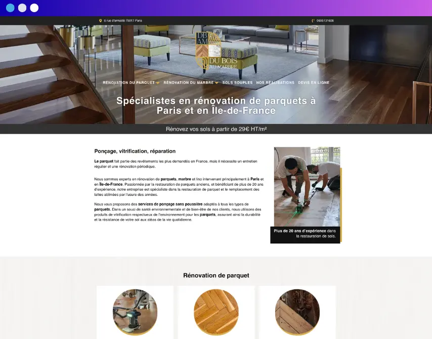 Création site WordPress pour Du Bois Au Marbre à Paris (75) - Beez MEDIA® - Agence web et communication Paris-2