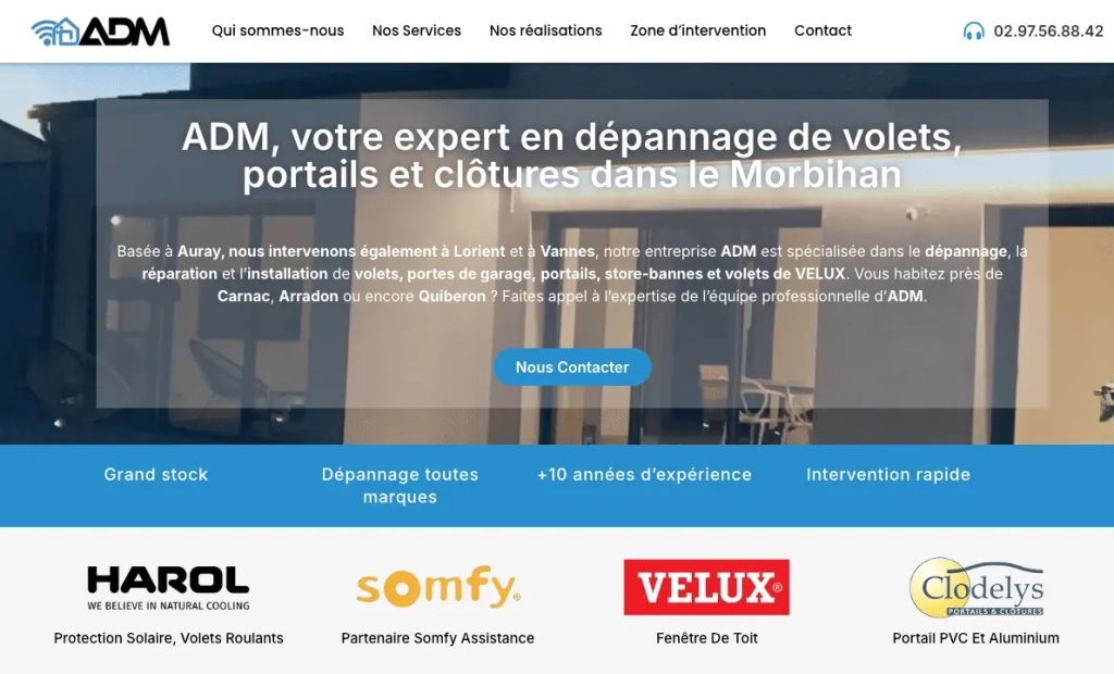 création site adm56 - refonte site créé par solocal - agence web auray